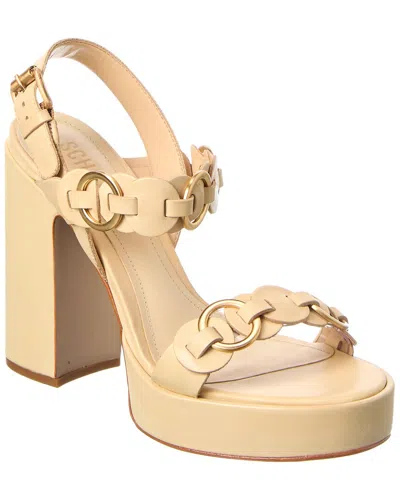 Schutz Selina Leather Sandal In Neutral