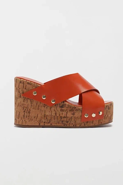 Schutz Serena Studded Wedge Heel In Sonora, Women's At Urban Outfitters In Red