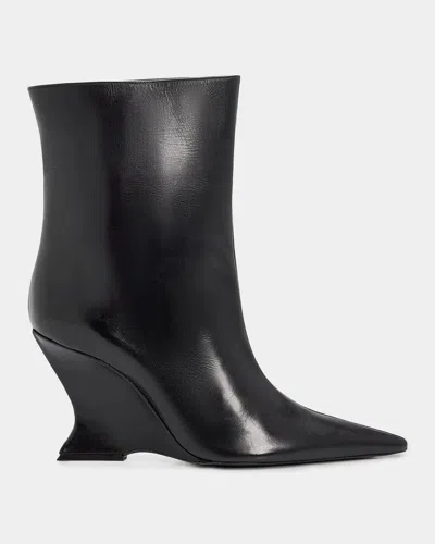 Schutz Siena 115mm Leather Booties In Black