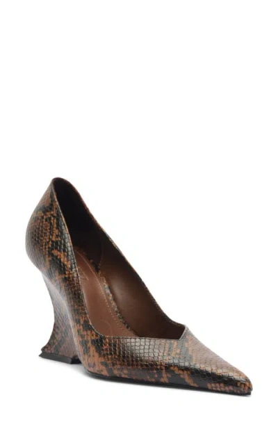 Schutz Siena Ankle Wrap Sandal In Brown