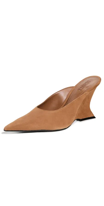 Schutz Siena Mules Wood In Brown