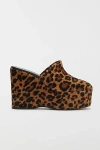 Schutz Sierra Leopard-print Calf Hair Platform Mules In Multi