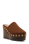 Schutz Sierra Platform Wedge Mule In Brown