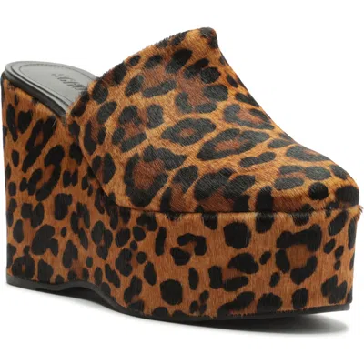 Schutz Sierra Platform Wedge Mule In Brown
