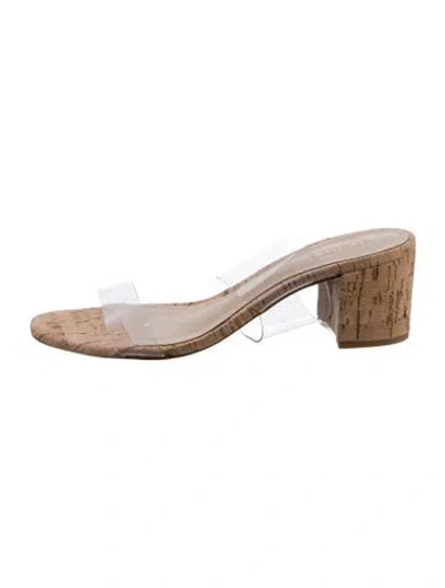 Pre-owned Schutz Slides In Clear/neutrals