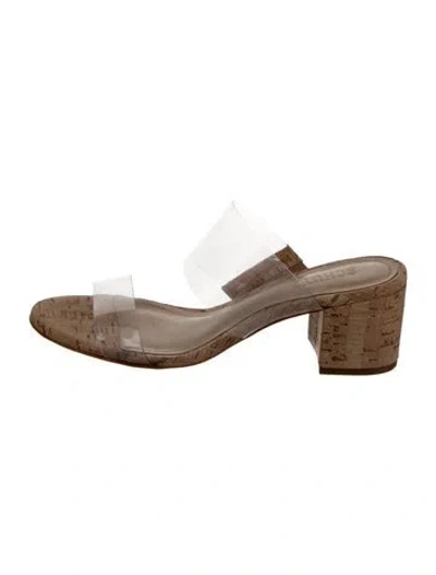 Pre-owned Schutz Slides In Clear/neutrals