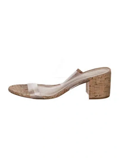 Pre-owned Schutz Slides In Clear/neutrals