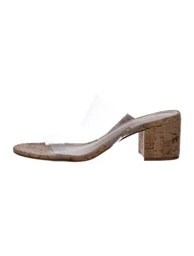 Pre-owned Schutz Slides In Neutrals