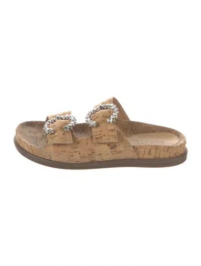 Pre-owned Schutz Slides In Neutrals