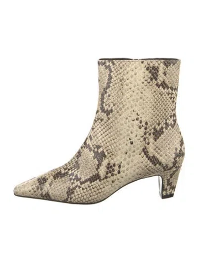Pre-owned Schutz Snakeskin Animal Print Boots In Neutrals