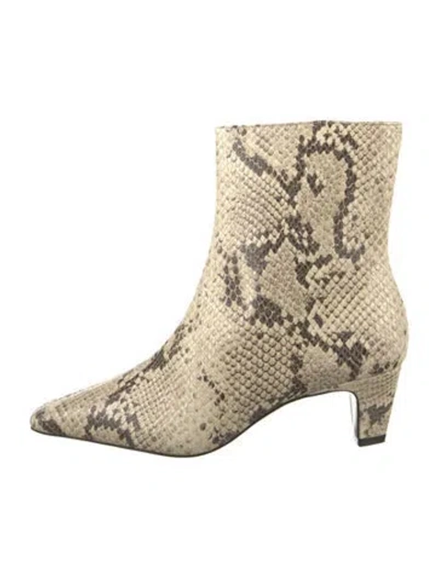 Pre-owned Schutz Snakeskin Animal Print Boots In Neutrals