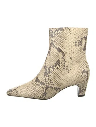 Pre-owned Schutz Snakeskin Animal Print Boots In Neutrals