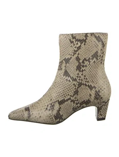 Pre-owned Schutz Snakeskin Animal Print Boots In Neutrals