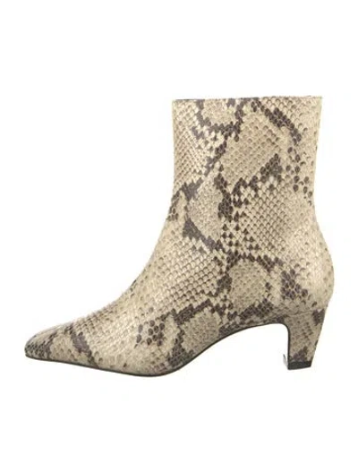 Pre-owned Schutz Snakeskin Animal Print Boots In Neutrals
