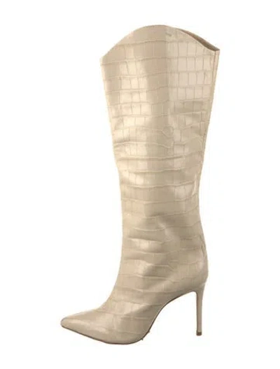 Pre-owned Schutz Snakeskin Animal Print Boots In Neutrals
