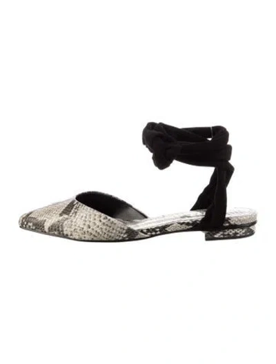 Pre-owned Schutz Snakeskin Animal Print Flats W/ Tags In Neutrals