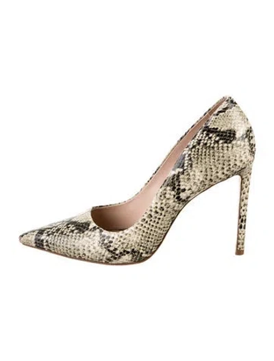 Pre-owned Schutz Snakeskin Animal Print Pumps In Neutral