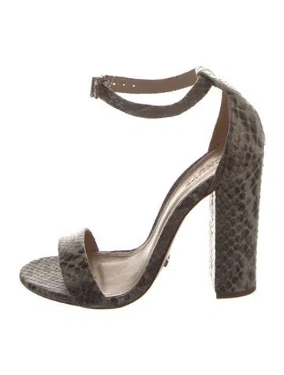 Pre-owned Schutz Snakeskin Animal Print Sandals In Neutral
