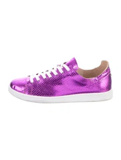 Pre-owned Schutz Snakeskin Animal Print Sneakers In Purple
