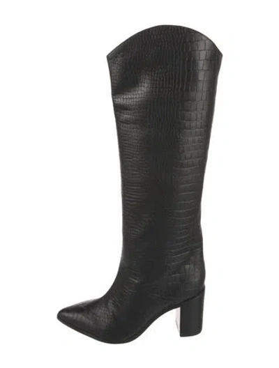 Pre-owned Schutz Snakeskin Boots In Black