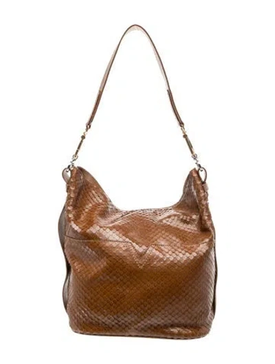 Pre-owned Schutz Snakeskin Tote W/ Tags In Brown