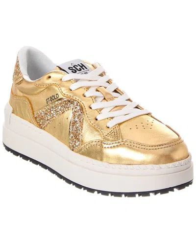 Schutz St Bold Leather Sneaker In Brown