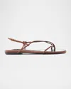 Schutz Strappy Leather Ankle-strap Sandals In Sauvage