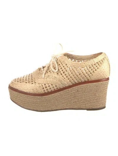 Pre-owned Schutz Straw Oxfords In Brown