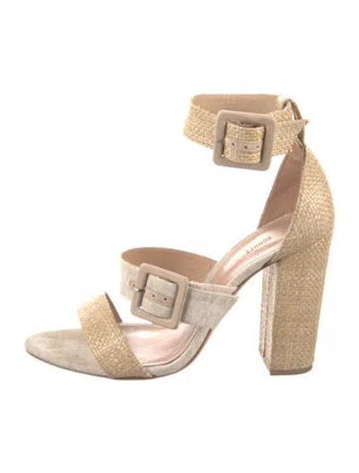 Pre-owned Schutz Straw Sandals In Neutral