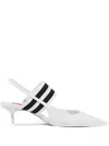 Schutz Striped Pumps In White