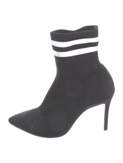 Pre-owned Schutz Striped Sock Boots In Black