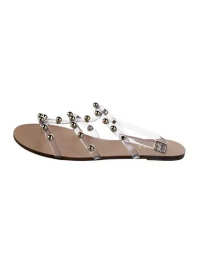 Pre-owned Schutz Studded Accents Slides In Clear