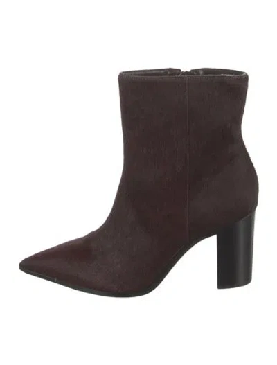 Pre-owned Schutz Suede Animal Print Boots W/ Tags In Brown