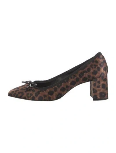 Pre-owned Schutz Suede Animal Print Pumps In Black/neutrals