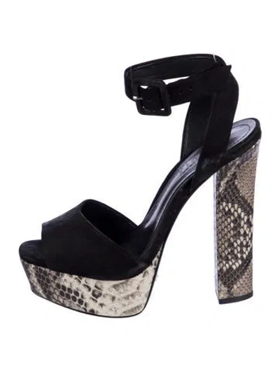 Pre-owned Schutz Suede Animal Print Pumps In Blue