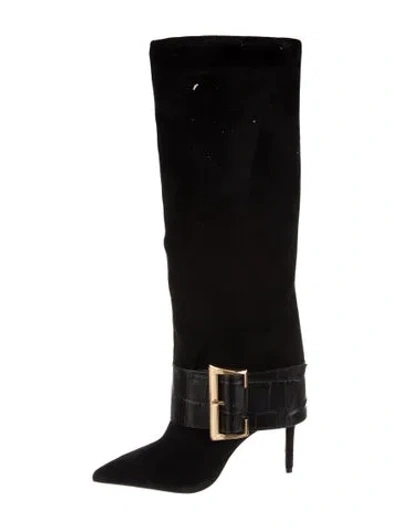 Pre-owned Schutz Suede Boots In Black