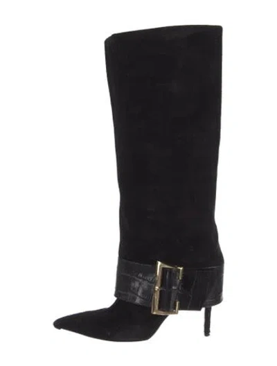 Pre-owned Schutz Suede Boots In Black
