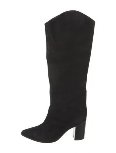 Pre-owned Schutz Suede Boots In Black