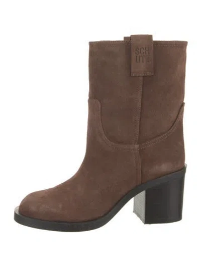 Pre-owned Schutz Suede Boots In Brown