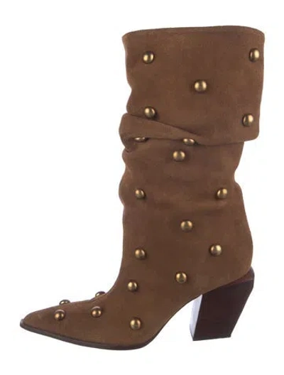 Pre-owned Schutz Suede Boots In Brown