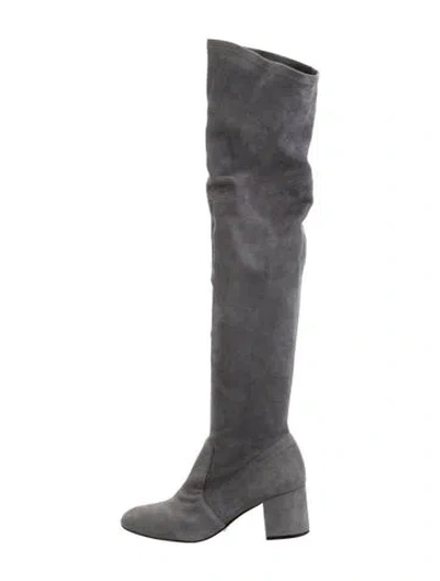Pre-owned Schutz Suede Boots In Gray