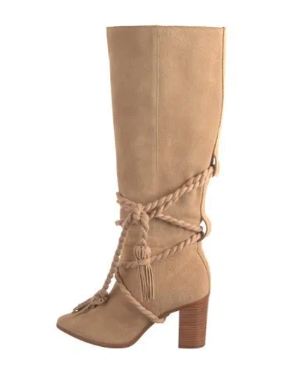 Pre-owned Schutz Suede Boots In Neutrals