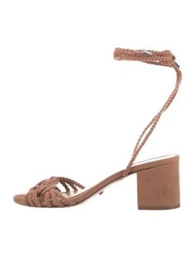 Pre-owned Schutz Suede Braided Accents Slingback Sandals In Neutral