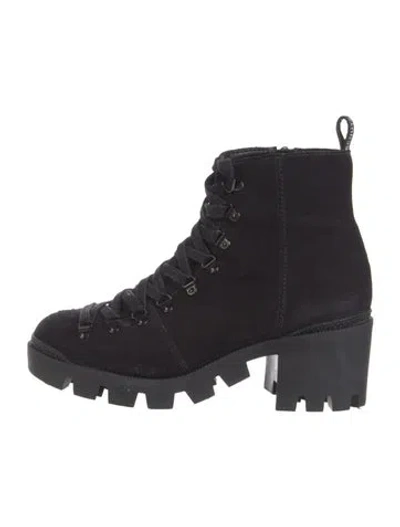 Pre-owned Schutz Suede Combat Boots In Black