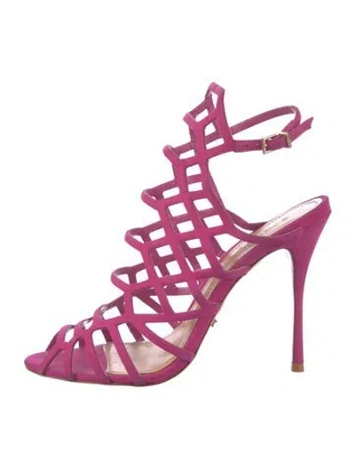Pre-owned Schutz Suede Cutout Accent Pumps In Pink