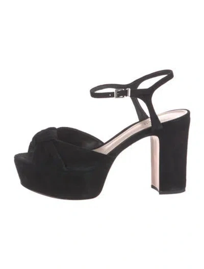 Pre-owned Schutz Suede Cutout Accent Sandals In Black