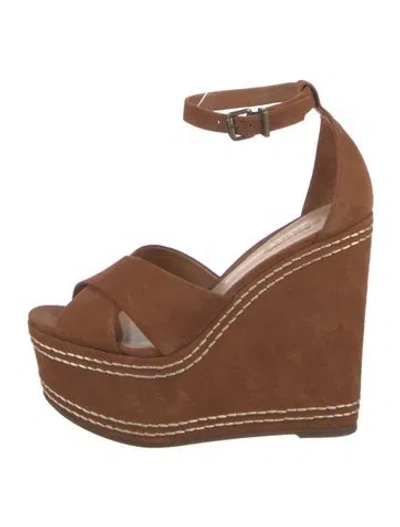 Pre-owned Schutz Suede D'orsay Pumps In Brown