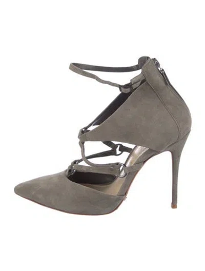 Pre-owned Schutz Suede D'orsay Pumps In Gray