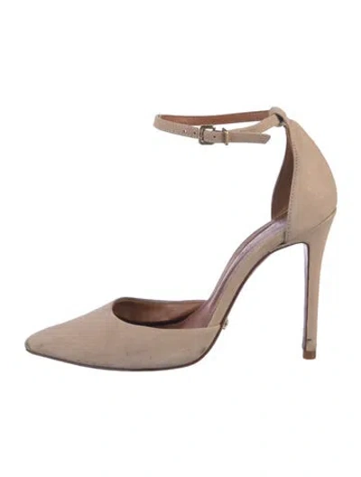 Pre-owned Schutz Suede D'orsay Pumps In Neutral