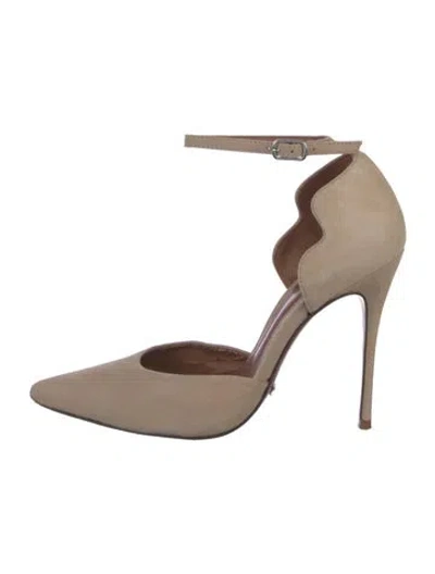 Pre-owned Schutz Suede D'orsay Pumps In Neutral